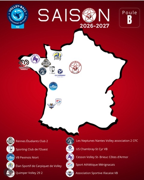La poule de N2 Volley féminines 2026 2027