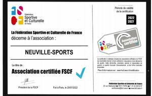Neuville Sports de nouveau certifié FSCF