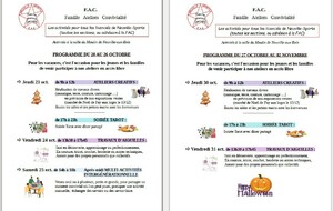 FAC : le programme des vacances