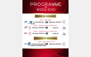 Matchs volley-ball we 29/30 nov. 2025