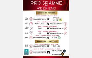 Matchs volley-ball we du 10 et 11 janvier 2026