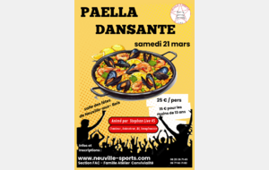 Soirée Paella  Dansante-  Samedi 21 mars 2026 -