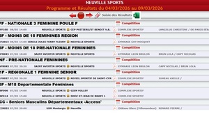 Matchs volley-ball du 4 au 9 mars  2026