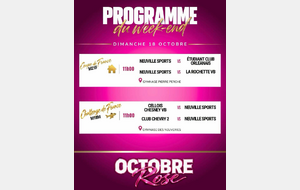programme volley du we 18 et 19 octobre