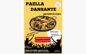 Soirée Paella  Dansante-  Samedi 21 mars 2026 -