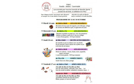 LE PROGRAMME CETTE SEMAINE