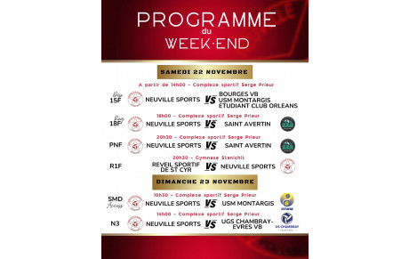 Matchs volley-ball we 21/22 nov. 2025