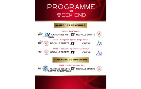 Matchs volley-ball we 29/30 nov. 2025