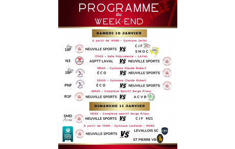 Matchs volley-ball we du 10 et 11 janvier 2026